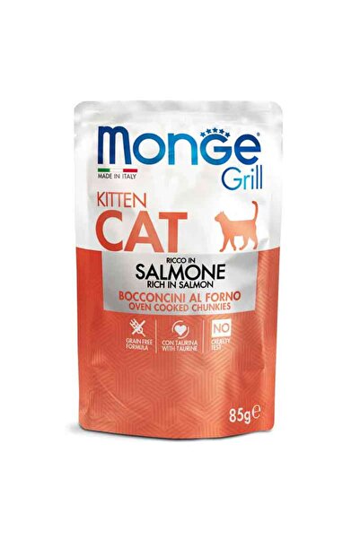 Monge Grill Υγρή Τροφή για Γατάκια Σολομός 85gr