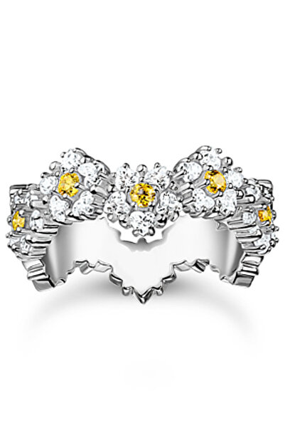 Thomas Sabo TR2337-051-4-56 δαχτυλίδι - λουλούδι με πέτρες ασημένιο Γυναικείο