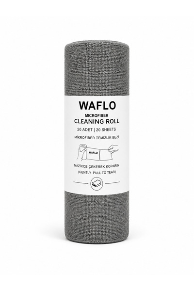WAFLO 20'li Mikrofiber Temizlik Bezi Rulosu 25x25 cm