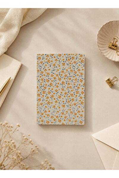 Midi Simple Notebook with Small Floral Pattern
