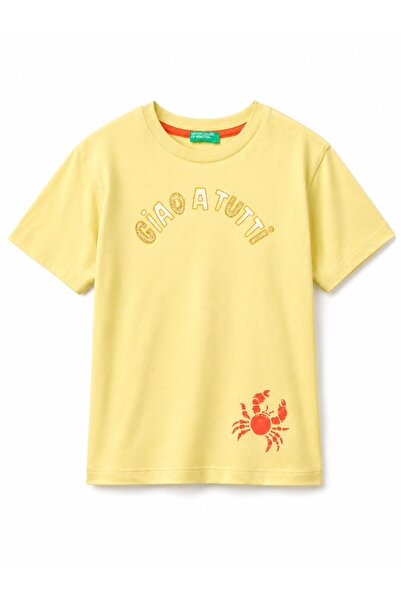 United Colors of Benetton Бебешка тениска Бенетон за момче с принт на рак, 12...