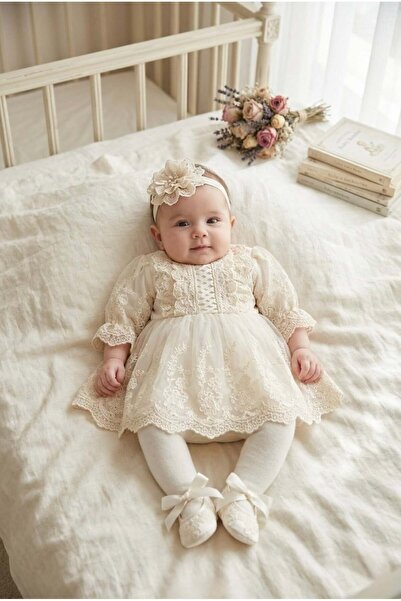 ZEYNUKO Kız Bebek Lily 4'lü Elegant Mevlüt takımı 0-3/3-6 Ay Mevlüt Seti Şık ...