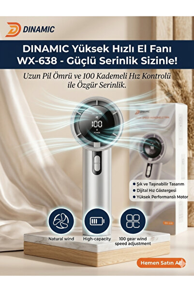 Cenur Life Şarjlı Dijital Göstergeli Mini El Fanı Buzlanma Etkili Metal Gövde...