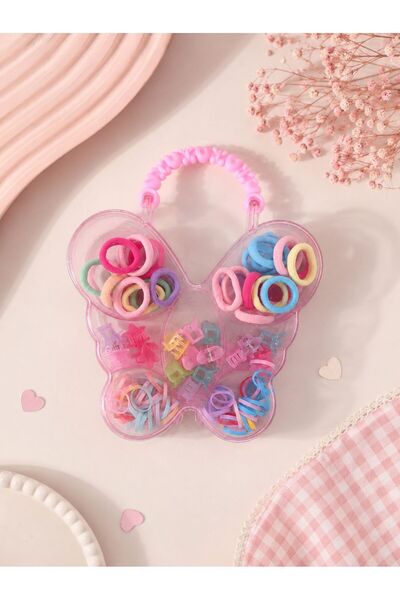belsa iç giyim Set pentru fete cu cutie fluture și elastice de păr colorate +...