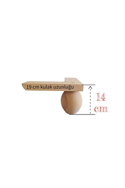 turanahşap kulaklı ayak - Uzunluk 10 cm
