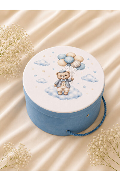 BUTERFLYMODEM Cutie Catifea pentru Trusou Imprimeu – Blue Teddy