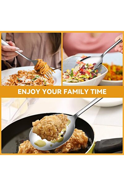 Generic Silver Stainless Steel Serving Utensils Set for Buffet, Catering, Ent...