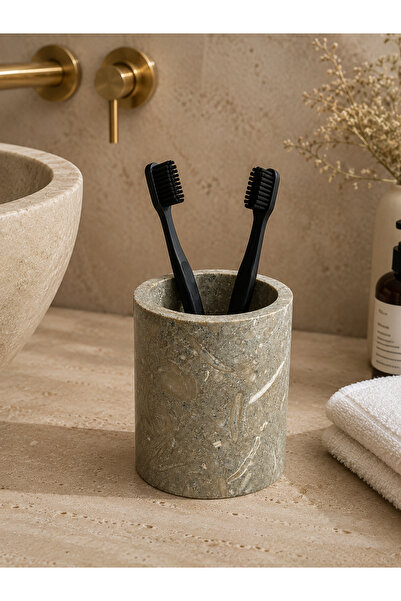 Marbello Marble Toothbrush Holder Cotton Swab Holder Makeup Brush Holder Pen ...