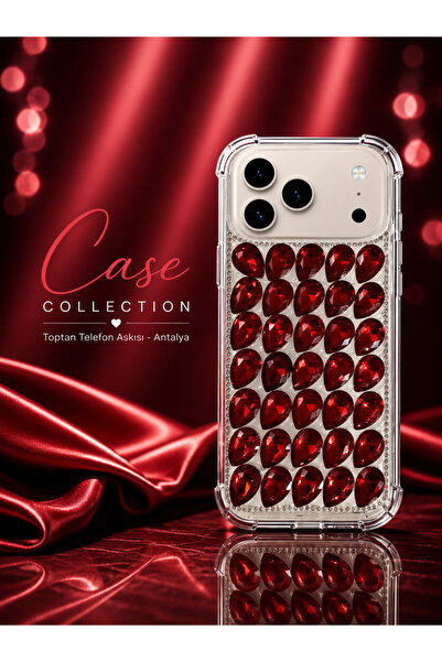 Case collection İPhone 17 Promax Taşlı Telefon Kılıfı El Yapımı Kristal Işılt...
