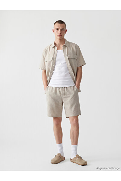 LC Waikiki Özmarka New Season Comfortable Fit Linen Look Men's Shorts