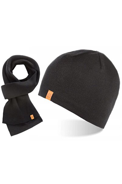 Brødrene Set caciula cu fular barbati Brodrene, Acril, Negru