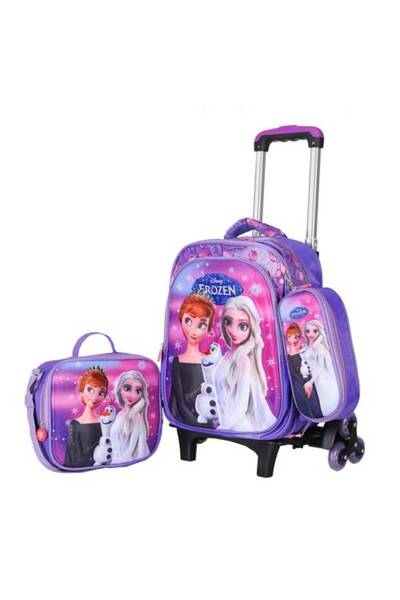Assoda Frozen school bag with wheels for girls with pencil case and lunch box...