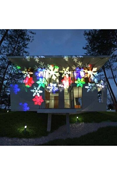 Vivendo Proiector dublu cu LED Multicolor, Fulgi si Laser Rosu-Verde