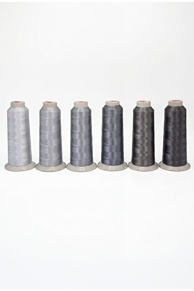 Enstitü İplik Machine Embroidery and Sewing Thread Gray Tones Set