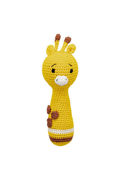 Moon Handcrafted Crochet Knitted Loop Rattle Toy-Giraffe