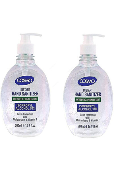 Cosmo Instant Hand Sanitizer Gel, 70% Isopropyl Alcohol, 500 ML, 2 Pcs/Pack