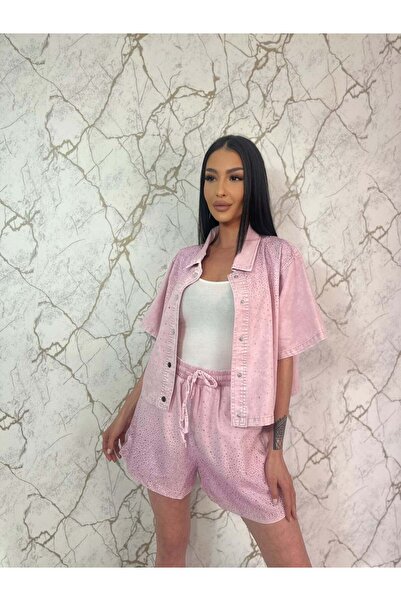 Demhana Boutique Set Crystal Denim Roz