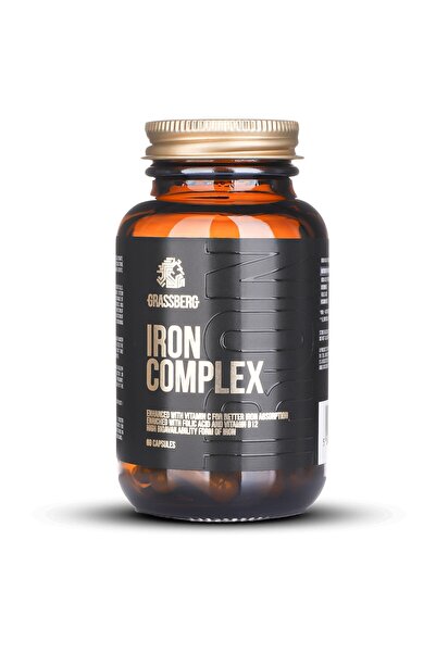 Grassberg Complex de fier cu Vitamina C, Acid Folic și B12, 60 Capsule
