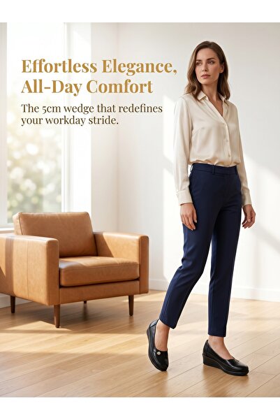Dhiaa Walk Orthopedic Comfort Wedge Pumps: Long-time Standing Support & Anti-...