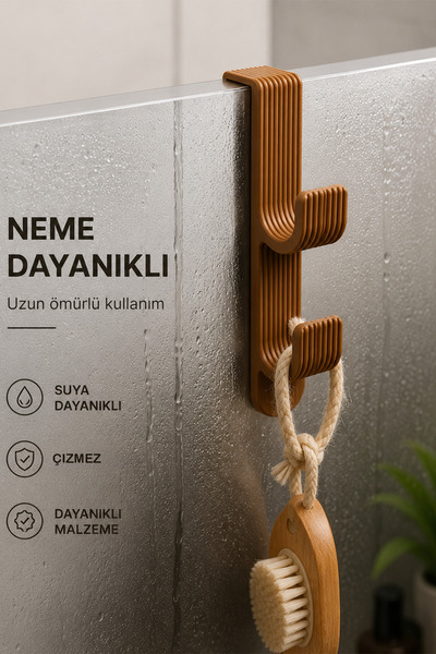 İBERİALHOME Duşakabin Askısı | Montaj Gerektirmez | Çift Kancalı Banyo Askısı...
