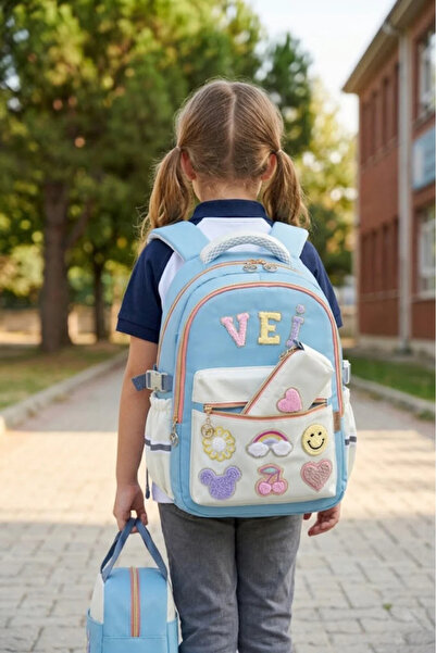 WANDER BAG Girl's 3-Piece School Bag Set with Lunch Box and Pen Holder, Prima...