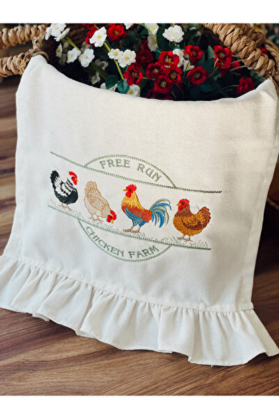 HOME OF BLOSSOM Raw Linen Embroidered Kitchen Cloth 40*60cm