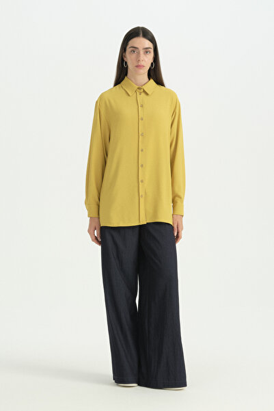 Nihan Vintage Shirt Tunic with Pili Detail - Acid