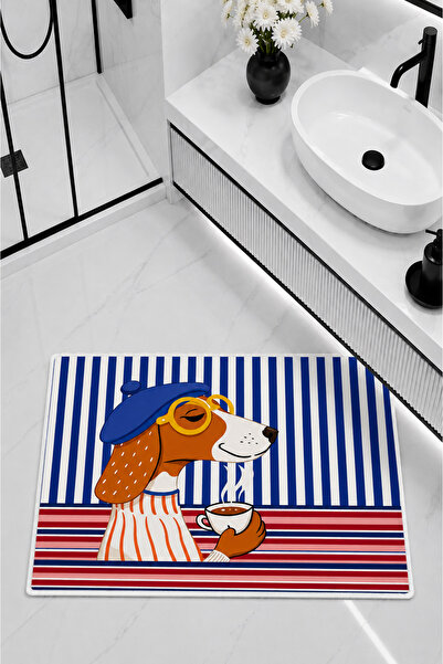 Hayal Dekoratif Non-Slip Base Washable Bathroom Mat Set Digital Printed 40X60...