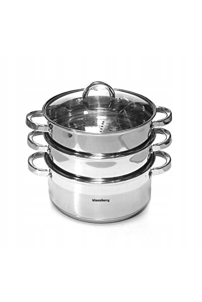 Klausberg Set de vase de gătit la aburi din oțel, 4 piese, Ø24cm