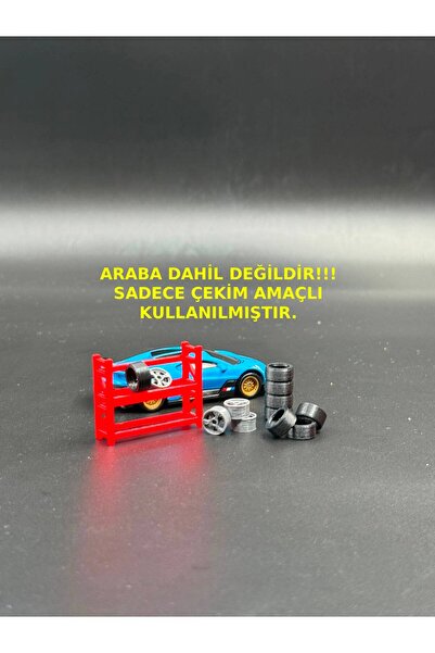 3D Atelier 1/64 Ölçekli Diecast Garaj Aksesuar Seti (Lastik Standı + 9 Parça ...