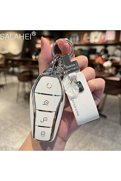 Alayjah غطاء مفتاح السيارة من مادة TPU الناعمة لسيارة BYD Song PRO Han EV Max...