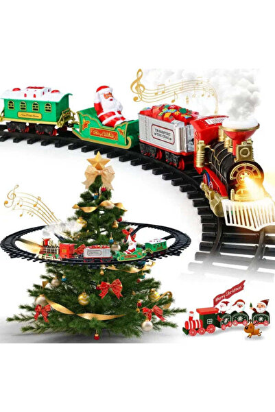Vivendo Set Tren Electric de Craciun pentru Brad, Lumini si Sunete, 22 Piese,...