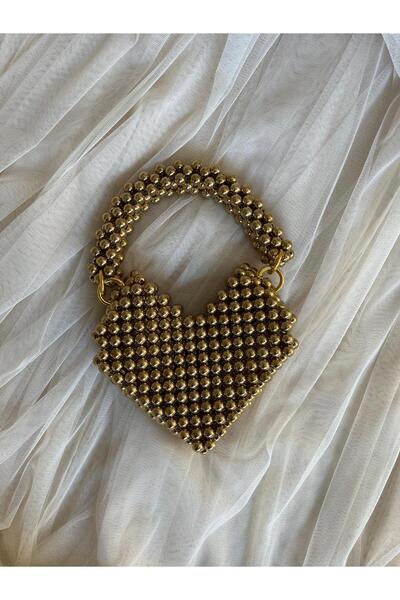 OK BLUME Beaded Heart Bag - Heart Evening Dress Bag - Heart Bag