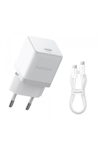 Baseus Incarcator Retea Cu Cablu USB-C Palm, 20W, 3A, 1 x USB-C, Alb P1011160...