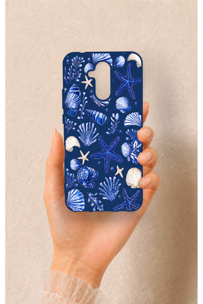Vip Case Huawei Mate 20 Lite Uyumlu Deniz Kabuğu Desenli Silikon Kılıf