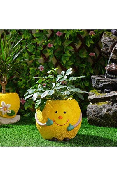PAN HOME Lemon Magnesia Planter 24x24x21cm - Yellow