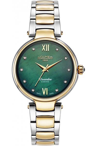 Roamer ceas de damă 857847 47 79 50 — verde clasic cu diamante