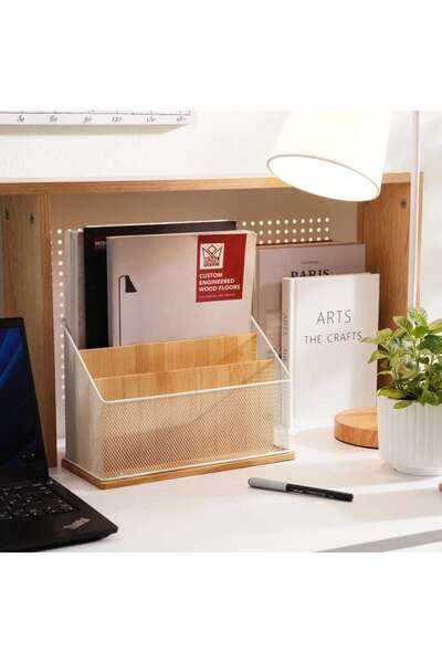 PAN HOME Spectrum 2-tier desk Organizer 29x14x19.7cm - White