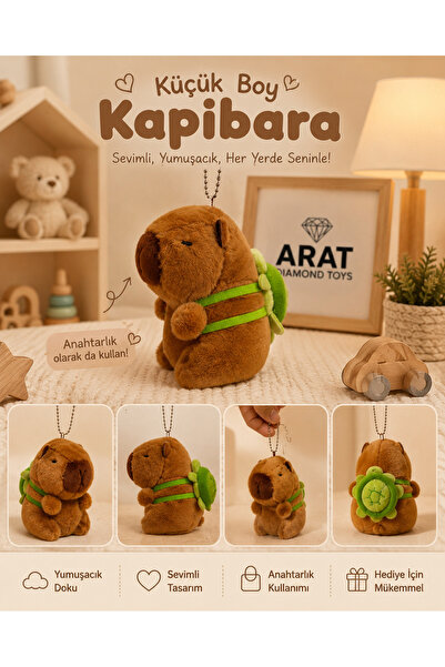 ARAT DİAMOND TOYS Yeni Favori Küçük Boy Kapibara Kaplumbağa Çantalı Peluş Oyu...