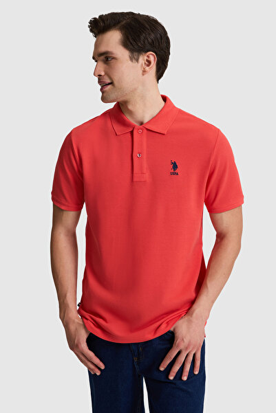 U.S. Polo Assn. Men's Regular Fit Polo Collar Red Basic T-Shirt 50322314-Vr213