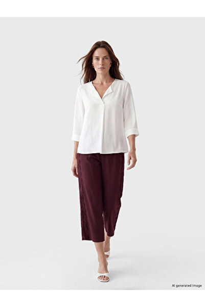 LC Waikiki Vizyon New Season Women's Trousers with Elastic Waist and Lace Det...