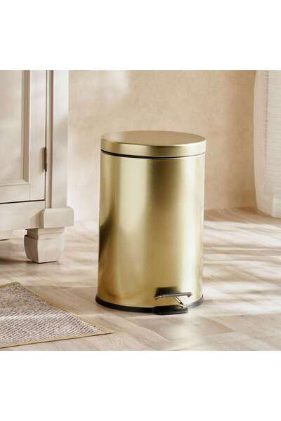 PAN HOME Daily Soft Close Metal Pedal Bin 26x20.5xH28cm 5L - Gold