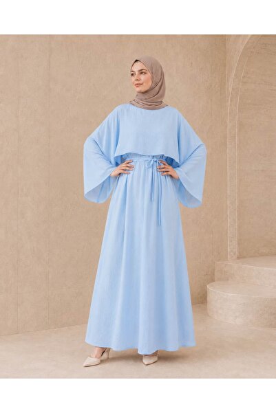 Nissra Ankanoor Oversize Muslin Hijab Dress with Cape on the Front 145 cm Ank...