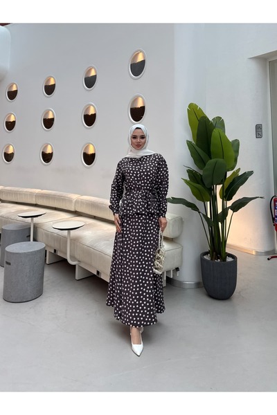 Moda Krash Polka Dot Modal Skirt Suit