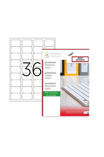 JokeyKırtasiye Self-Adhesive Injet/Laser/A4 Form Sticker/Eti̇ket 45mm X 30mm ...