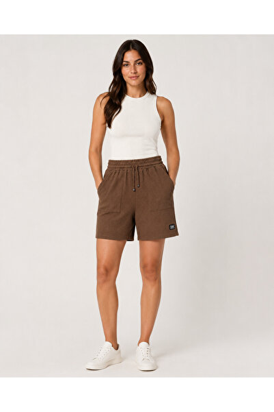 just wear zt Women's Wrinkled Textured Shorts, Elastic Waist Lace-Up Comforta...