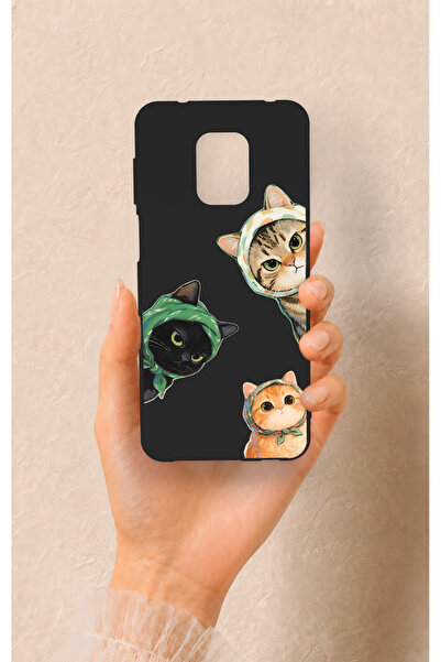 Vip Case Redmi Note 9 Pro 9S Uyumlu Kedi Ekibi Desenli Silikon Kılıf