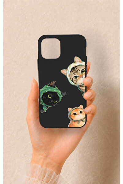 Vip Case iPhone 11 Pro Uyumlu Kedi Ekibi Desenli Silikon Kılıf