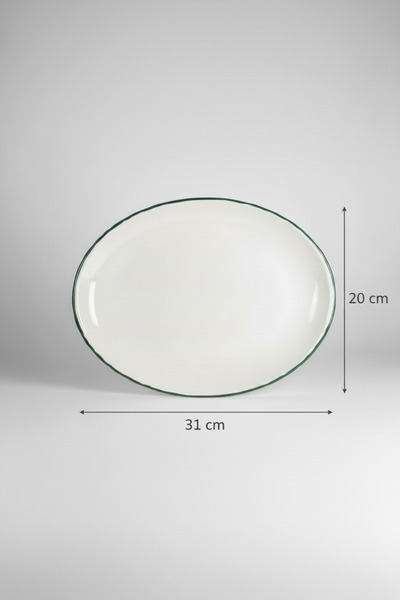 rinart 6-Piece Ellipse Oval Kayak Plate 31cm Rim Green