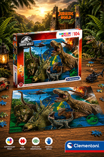 CLEMENTONI Puzzle Jurassic World 104 Pieces, Multicolor, 27196